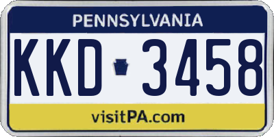 PA license plate KKD3458