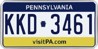 PA license plate KKD3461
