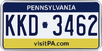 PA license plate KKD3462