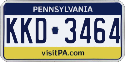 PA license plate KKD3464
