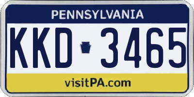 PA license plate KKD3465