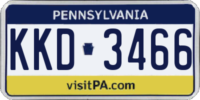 PA license plate KKD3466
