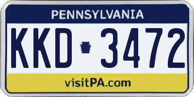 PA license plate KKD3472