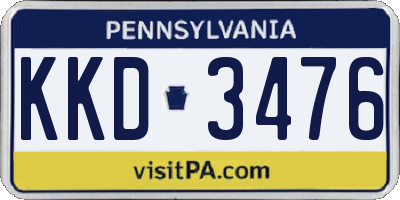 PA license plate KKD3476