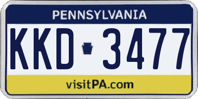 PA license plate KKD3477