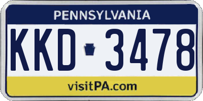 PA license plate KKD3478