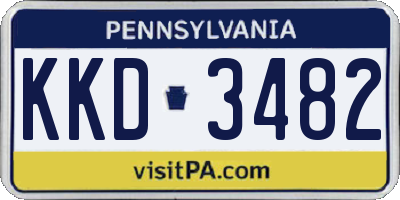 PA license plate KKD3482