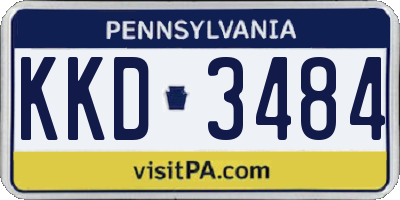 PA license plate KKD3484