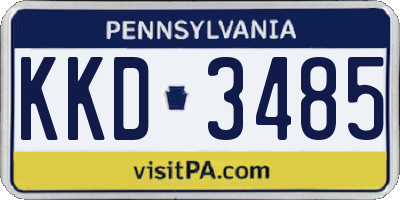 PA license plate KKD3485