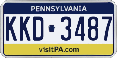 PA license plate KKD3487