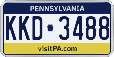 PA license plate KKD3488