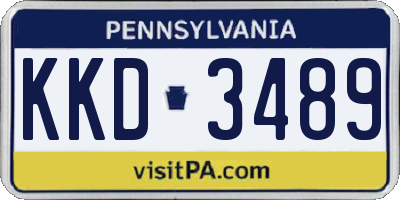 PA license plate KKD3489