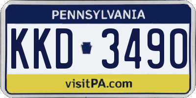 PA license plate KKD3490