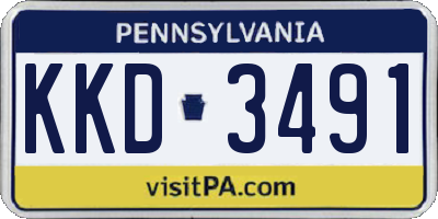 PA license plate KKD3491