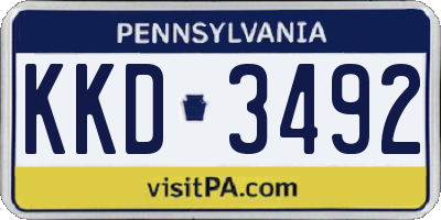 PA license plate KKD3492
