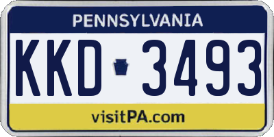 PA license plate KKD3493