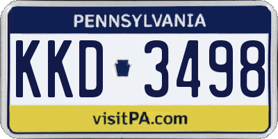 PA license plate KKD3498
