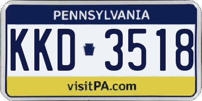 PA license plate KKD3518