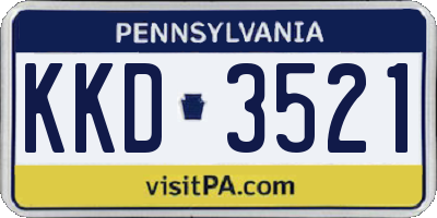 PA license plate KKD3521