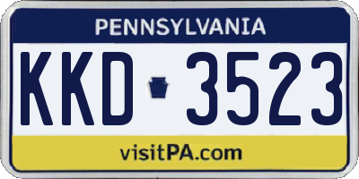 PA license plate KKD3523