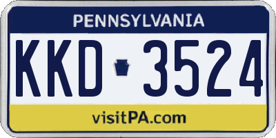 PA license plate KKD3524