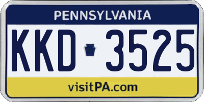 PA license plate KKD3525