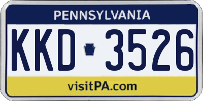 PA license plate KKD3526