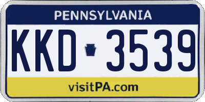 PA license plate KKD3539