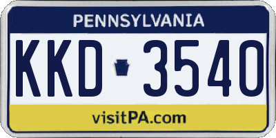 PA license plate KKD3540