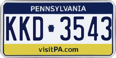 PA license plate KKD3543