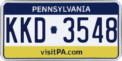 PA license plate KKD3548