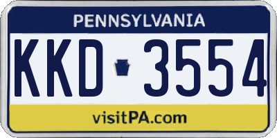 PA license plate KKD3554