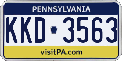 PA license plate KKD3563