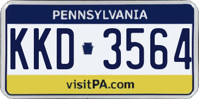 PA license plate KKD3564