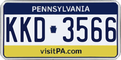 PA license plate KKD3566