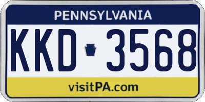 PA license plate KKD3568