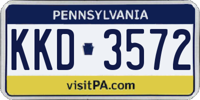 PA license plate KKD3572