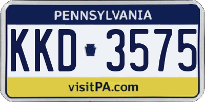 PA license plate KKD3575