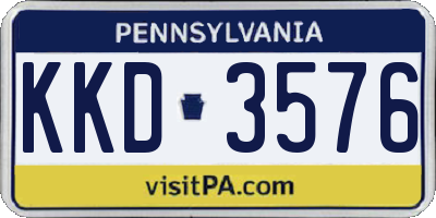 PA license plate KKD3576