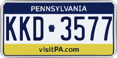 PA license plate KKD3577