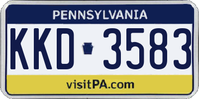 PA license plate KKD3583