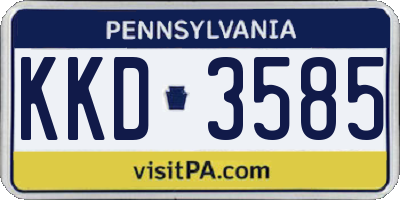 PA license plate KKD3585