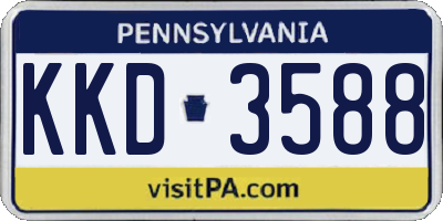 PA license plate KKD3588