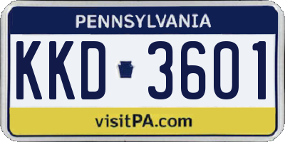 PA license plate KKD3601