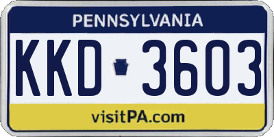 PA license plate KKD3603