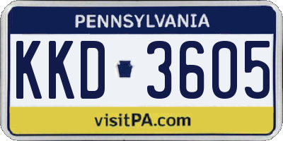 PA license plate KKD3605