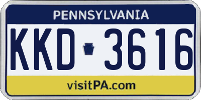 PA license plate KKD3616