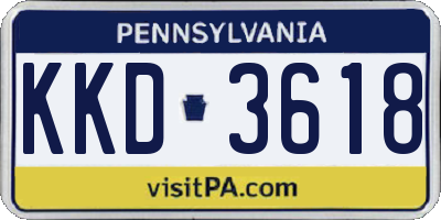 PA license plate KKD3618