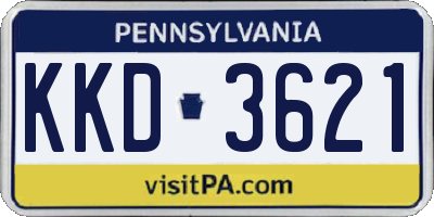 PA license plate KKD3621