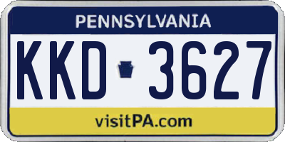 PA license plate KKD3627
